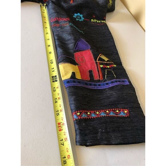 Chico's Design Button Up Jacket Embordered Long Sleeve Women's Silk SZ 2 - Picture 12 of 15